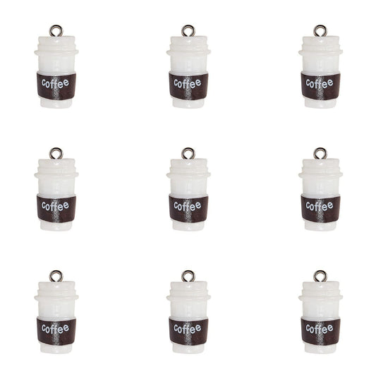 DanLingJewelry 20pcs Resin Coffee Cup Pendants with Loop for DIY Crafts
