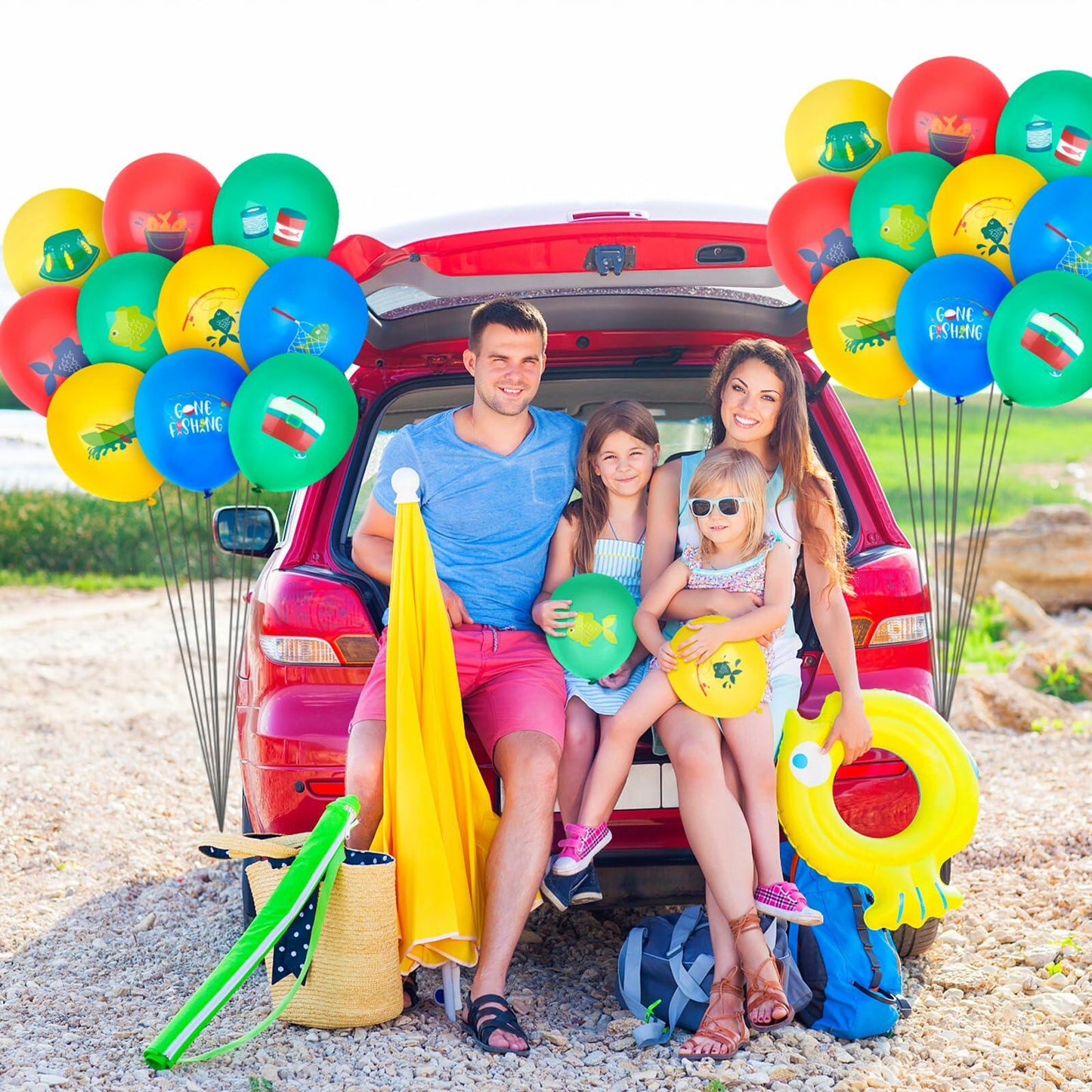 Hxezoc 48 Pcs Fish Bobber Balloons Latex Fishing Party Decorations