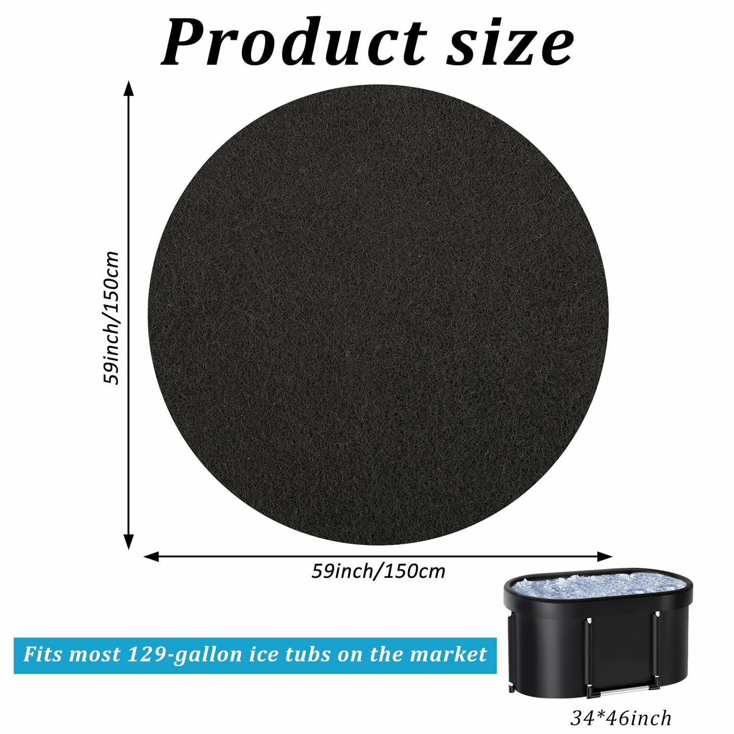 Ice Bath Mat Cold Pod Mat 59in for Ice Bath Tub Protective Floor Mat