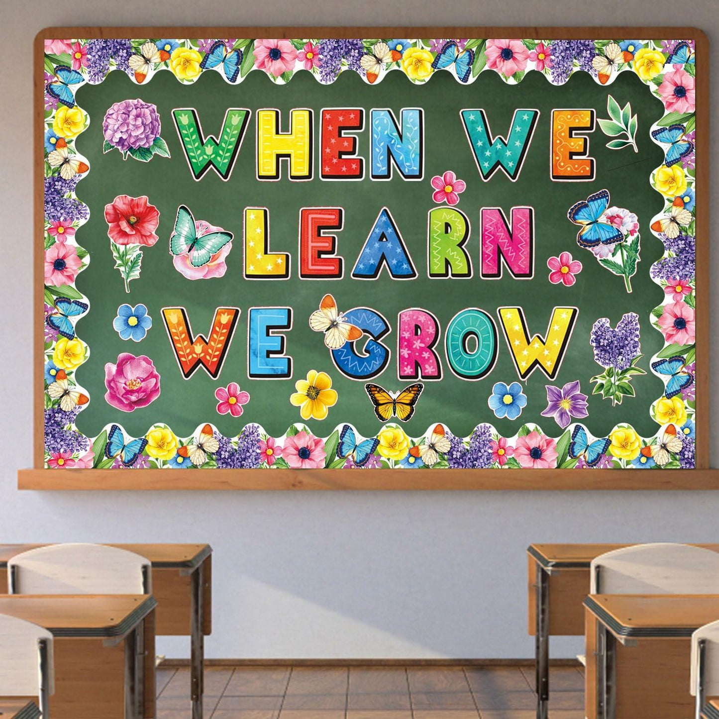 71pcs Classroom Spring Bulletin Board Floral Cutout Decorations
