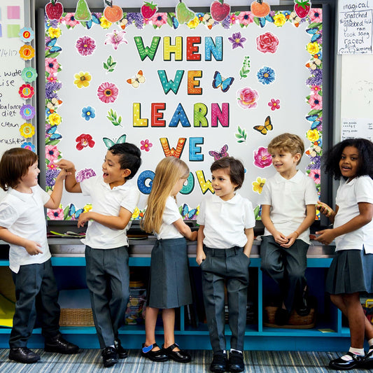 71pcs Classroom Spring Bulletin Board Floral Cutout Decorations