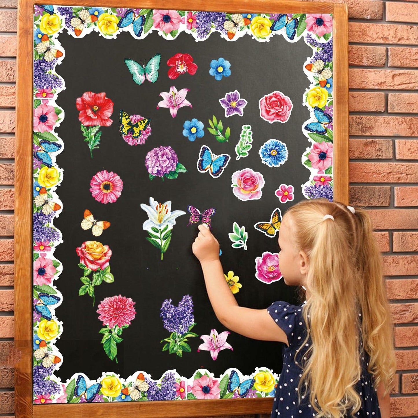 71pcs Classroom Spring Bulletin Board Floral Cutout Decorations