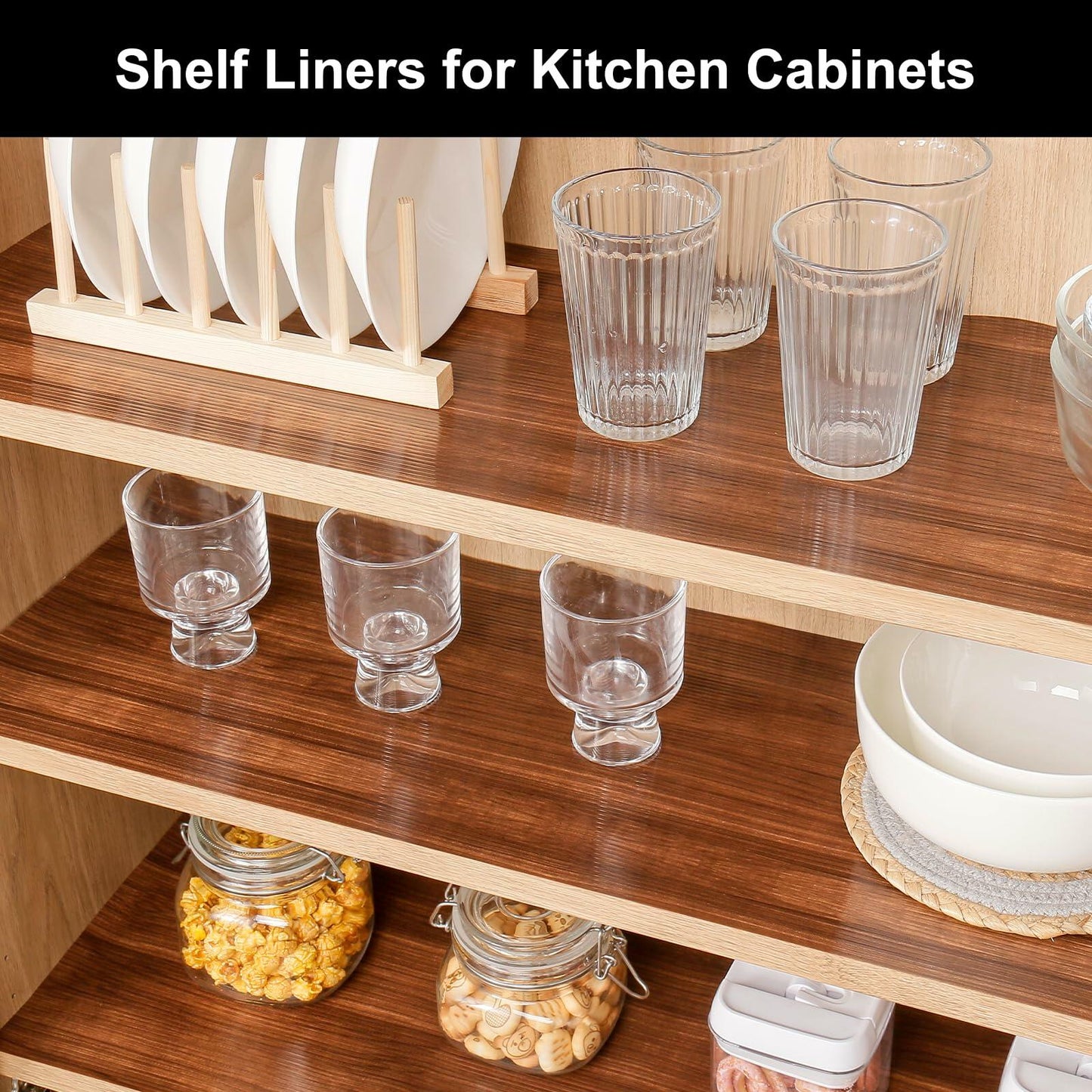 Cooyes Shelf Liner Premium Non-Adhesive Waterproof Kitchen Drawer Liner EVA