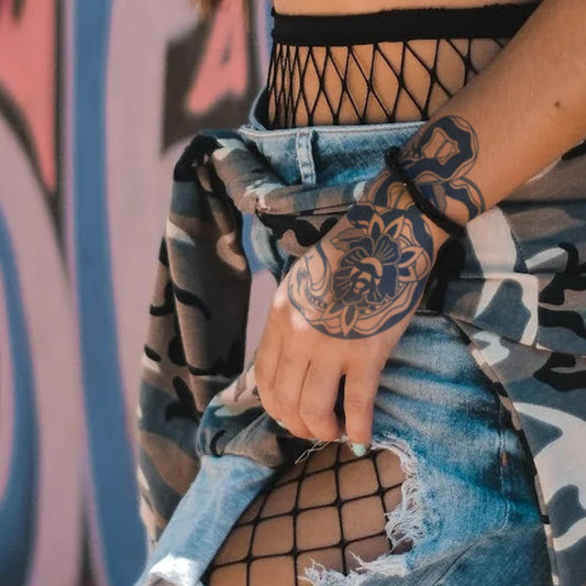 Aresvns Semi-Permanent Waterproof Temporary Tattoo Dark Blue Long-Lasting