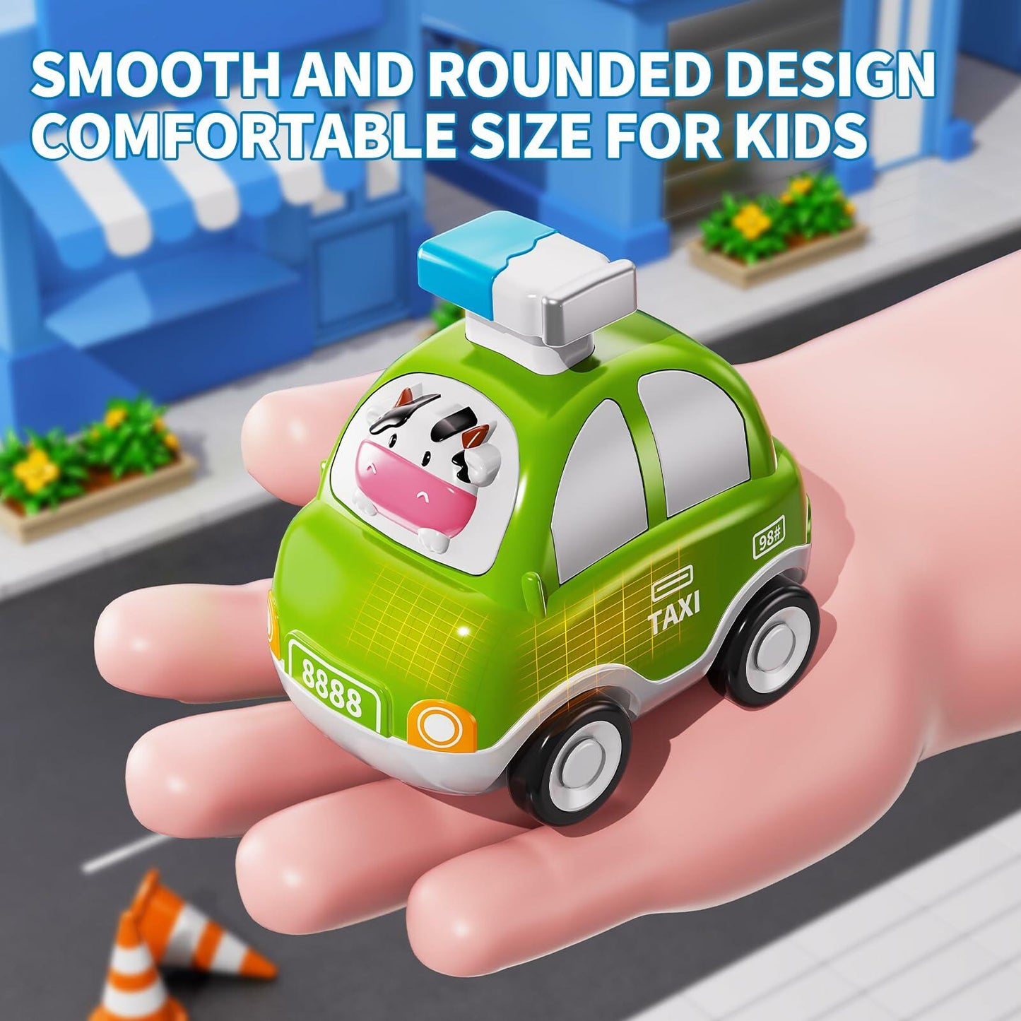 JUKUDAHU Animal Press and Go Car Toys for Toddlers Ages 1-5 Boys Girls