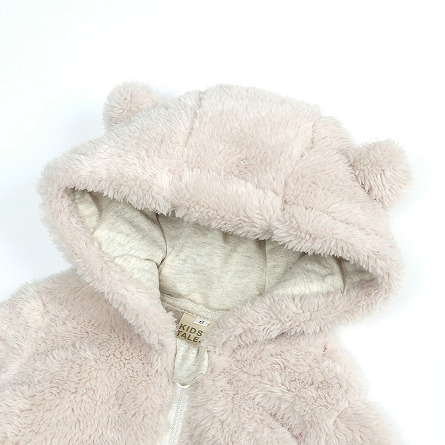 Baby Hooded Fleece Jumpsuit Snowsuit Bear Ears Warm 6-9 Months