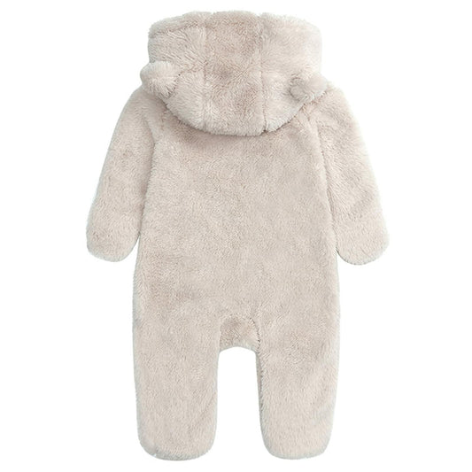 Baby Hooded Fleece Jumpsuit Snowsuit Bear Ears Warm 6-9 Months