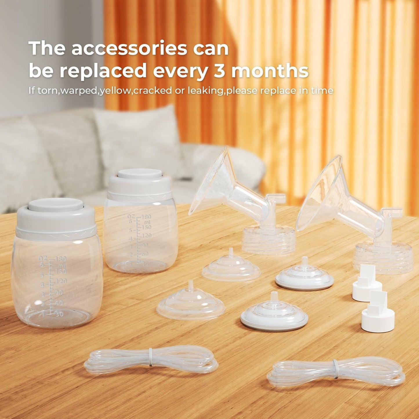 Hranio 21mm Breast Pump Flange for Spectra S1 S2 Full Set 2 Pack