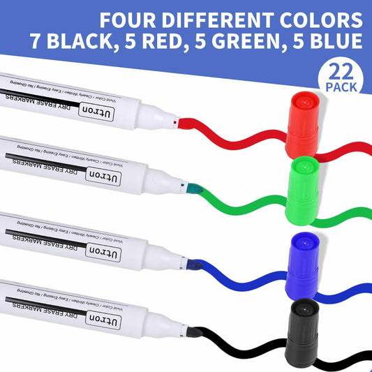 Utron Dry Erase Markers 22 Pack 4 Colors Whiteboard Markers School Office