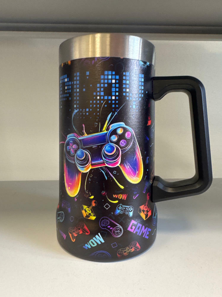 TSIMPLE Gamer 24oz Beer Stein Game Themed Gift 24oz