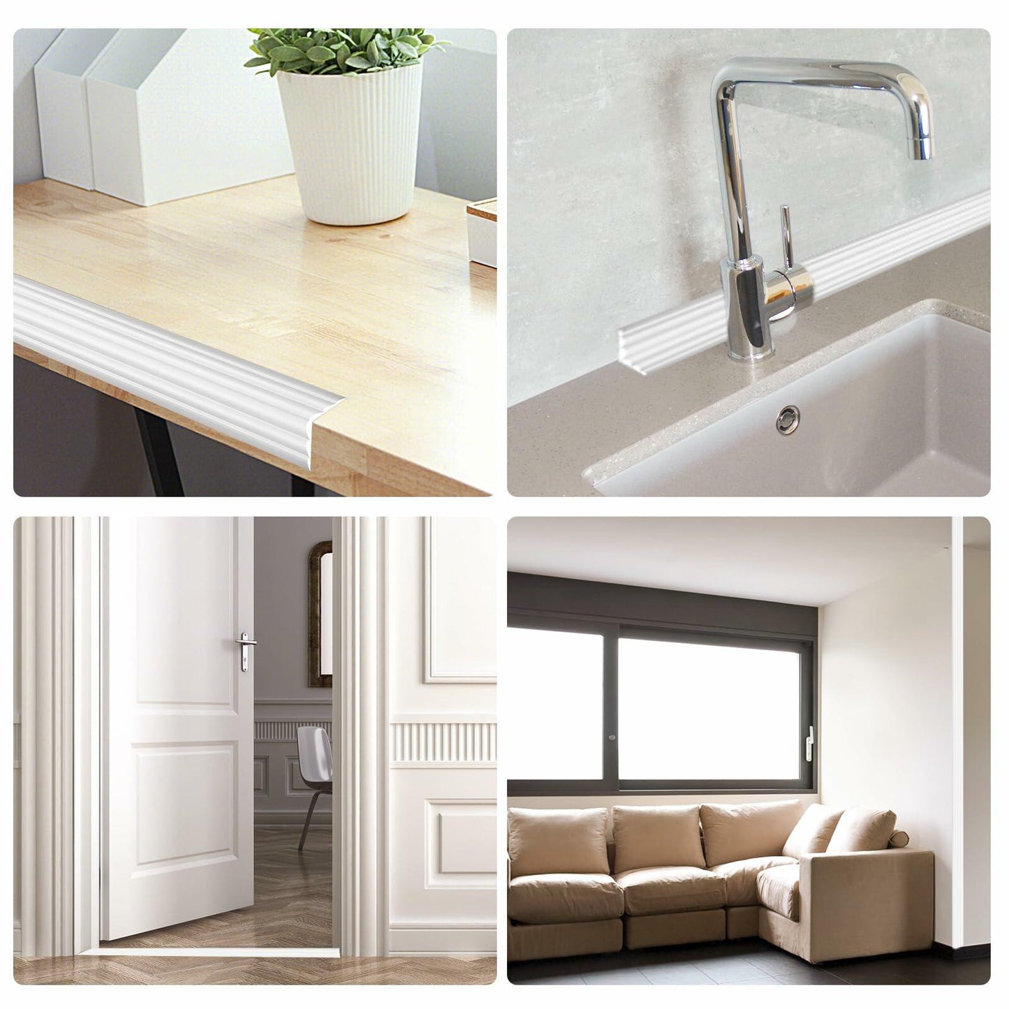 Yonilarey Wall Corner Protector 1.6x10.5ft Flexible Self Adhesive Trim