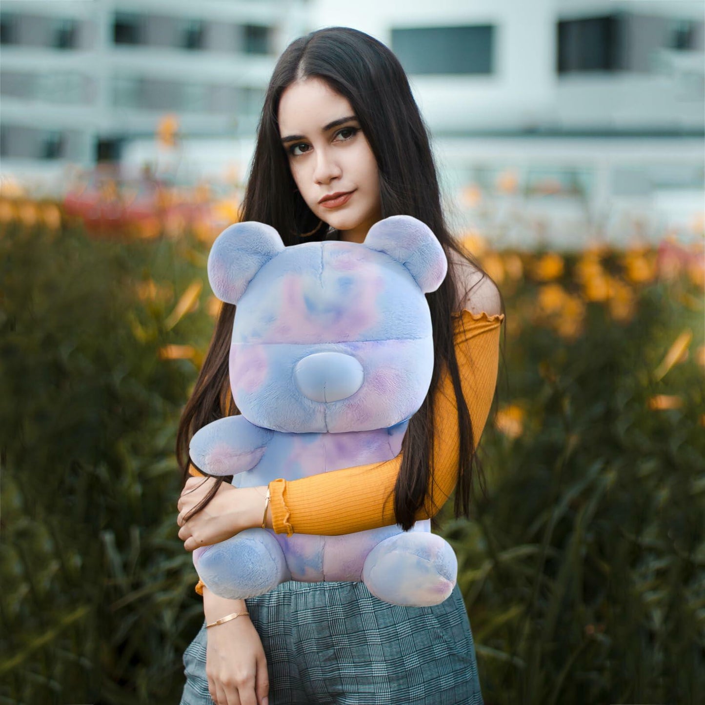 Tie Dye Bears Stuffed Animal Plush Toy Super Soft Cuddly Blue 9in