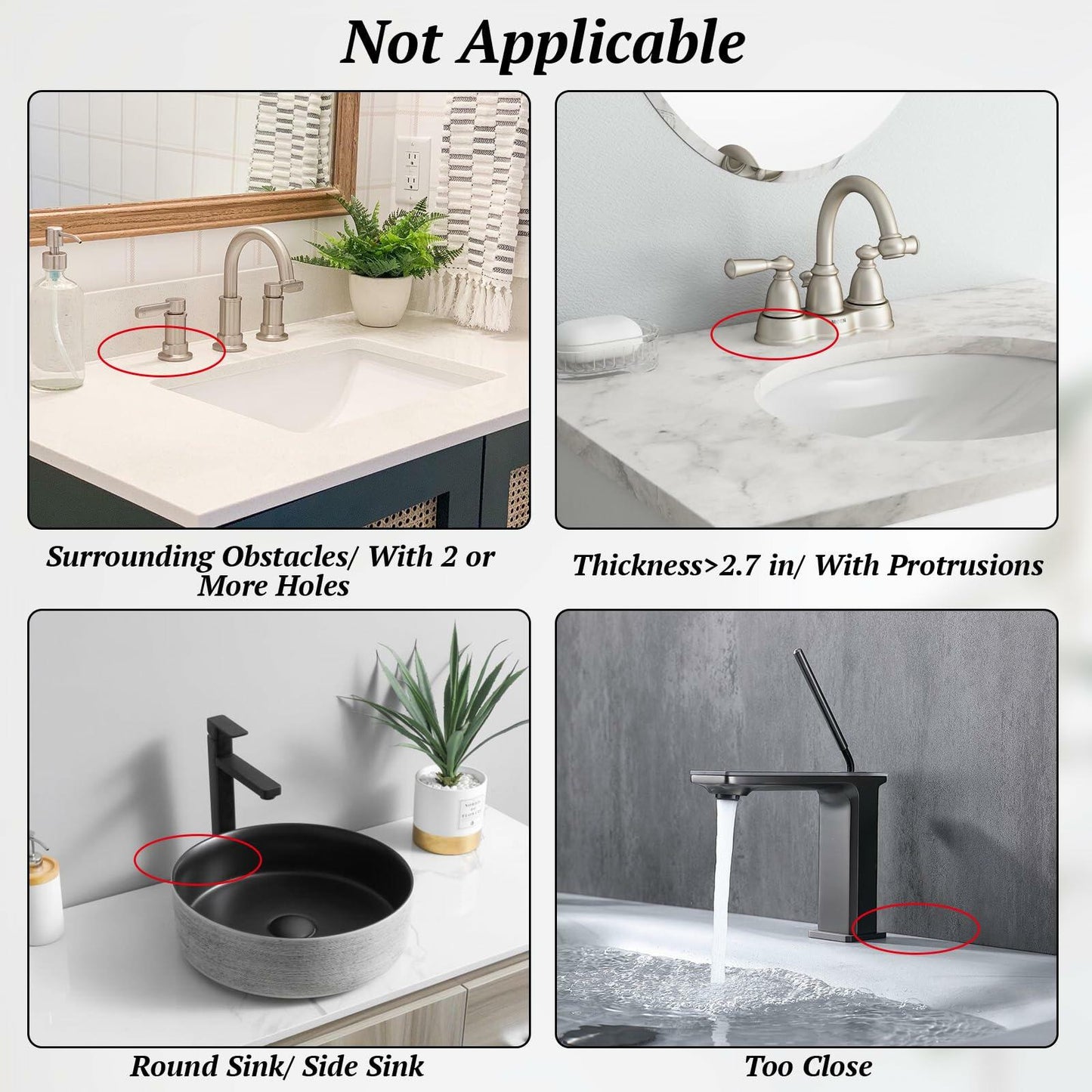 Qesulk Silicone Sink Splash Guard Foldable Faucet Mat Kitchen Bathroom