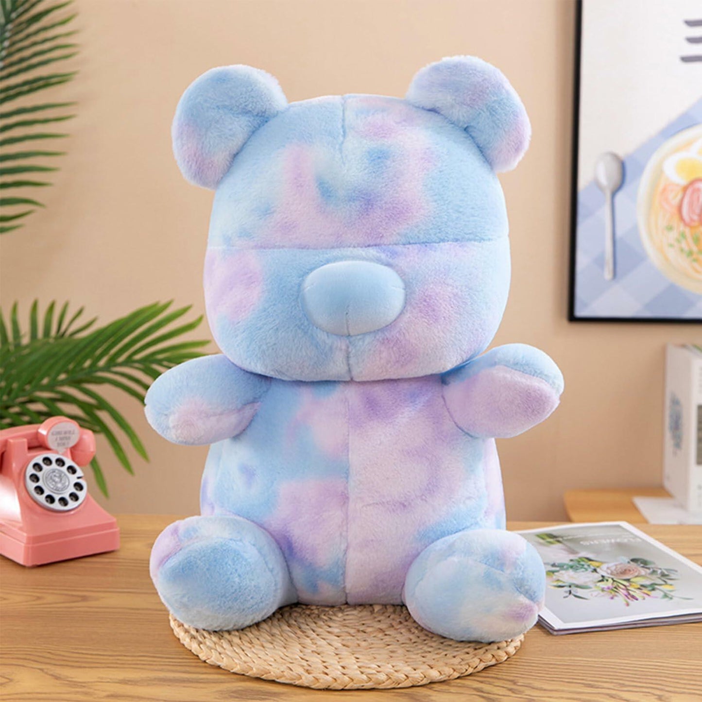 Tie Dye Bears Stuffed Animal Plush Toy Super Soft Cuddly Blue 9in