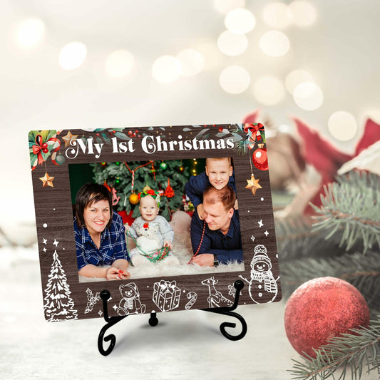 SSQBZU My 1st Christmas Baby Photo Frame 4x6 Picture Christmas Decor 021