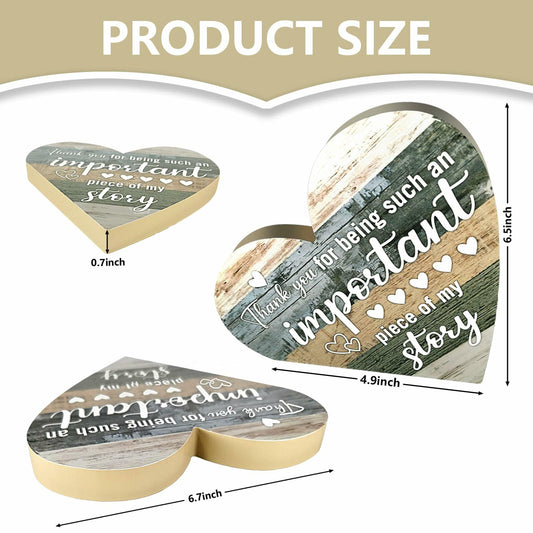 Wooden Heart Shaped Table Centerpiece Mom Gift Birthday Mothers Day Present