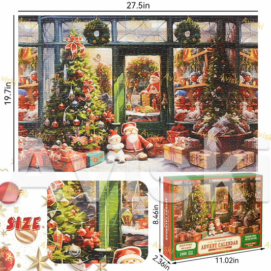 Holiday Shop Christmas Advent Calendar 2025 Jigsaw Puzzle 1000pcs 27.6x19.7in