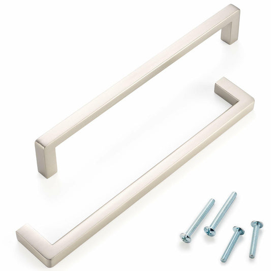 ASKANO Black Square Bar Cabinet Pull Handle 6-1/4 Inch Hole Centers Pack 20