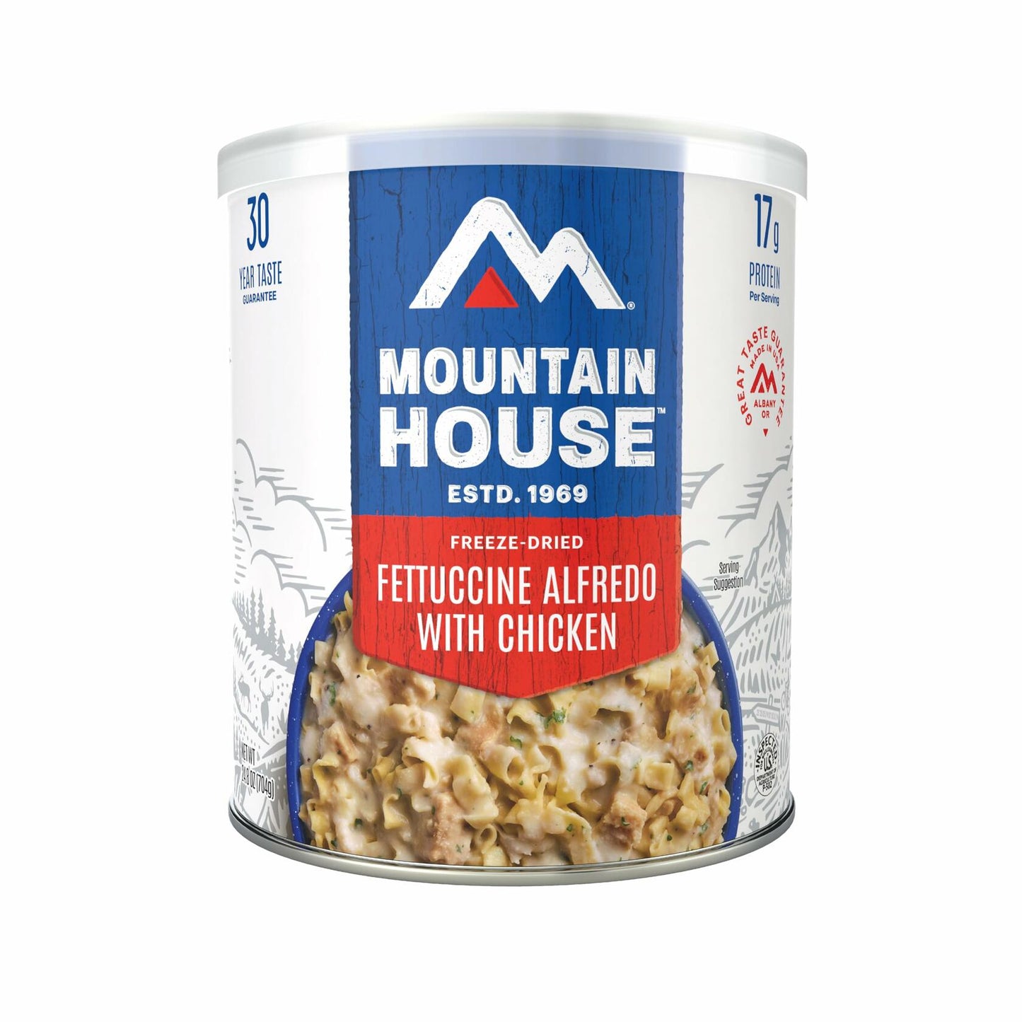 BestBy12/54 Mountain House Fettuccine Alfredo with Chicken #10 Can 9 Servings