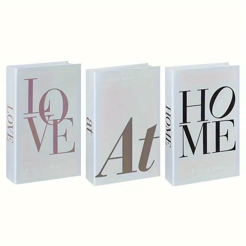 Xydedoing 3Pcs Faux Books Modern Home Decor Simulation Model Props