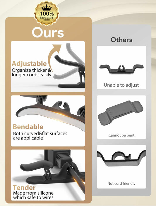 2025 Cord Organizer 6pcs Adjustable Kitchen Appliance Cord Holder Angles