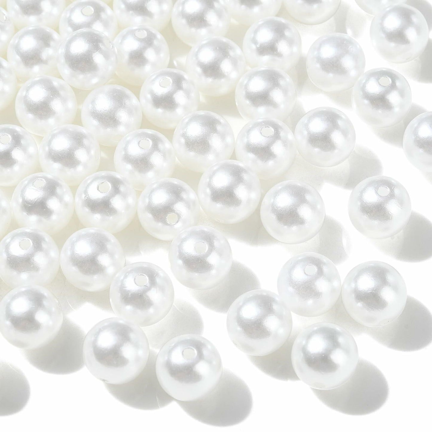 DanLingJewelry 1000pcs 10mm White Plastic Pearl Round Loose Beads