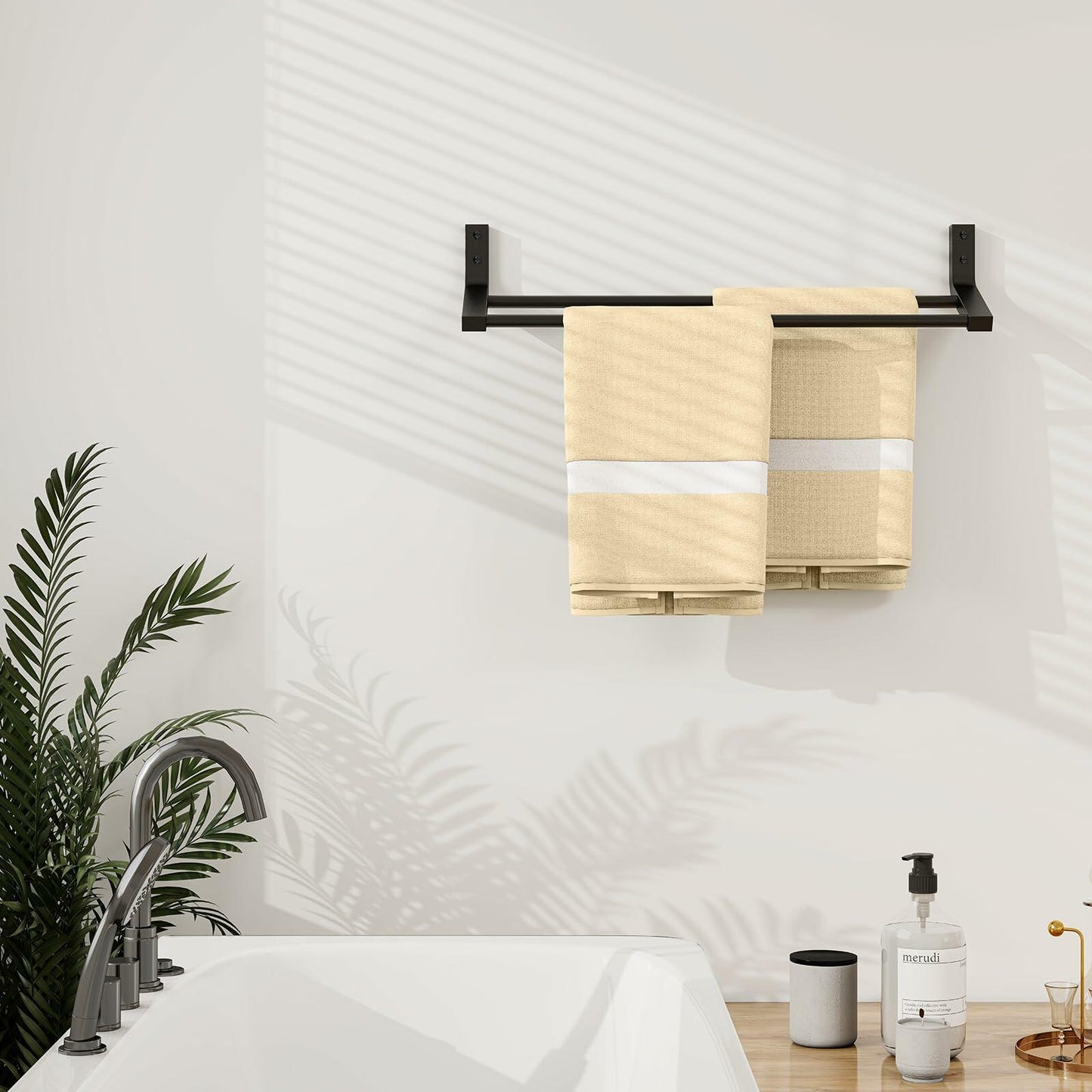 STWWO Double Towel Bar 24in SUS 304 Stainless Steel Matte Black