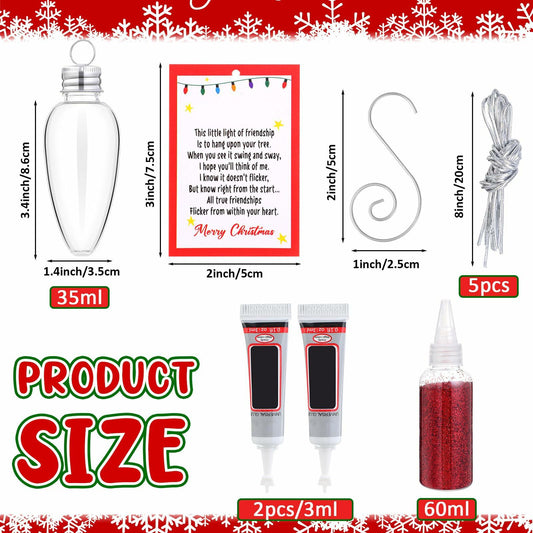 Syhood Christmas Friendship Light DIY Ornament Set 3.39in Red