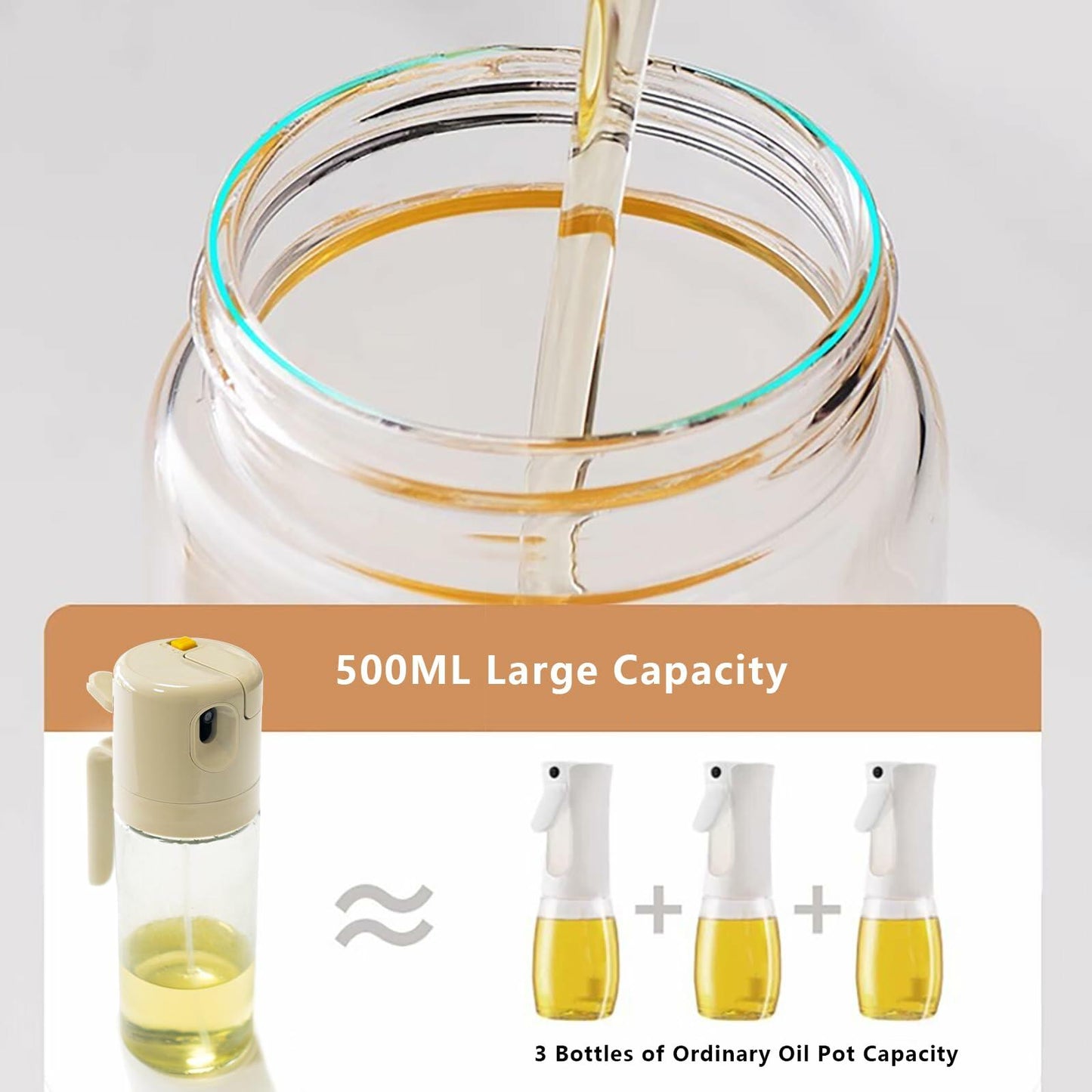 REDANT 2-in-1 Olive Oil Sprayer Kitchen Dispenser Grey 500ml