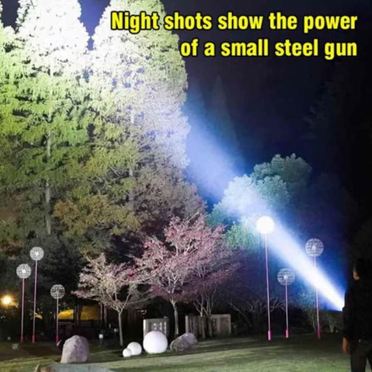 German Three-Eyed Monster Mini Flashlight Steel High Lumen Rechargeable 2Pcs