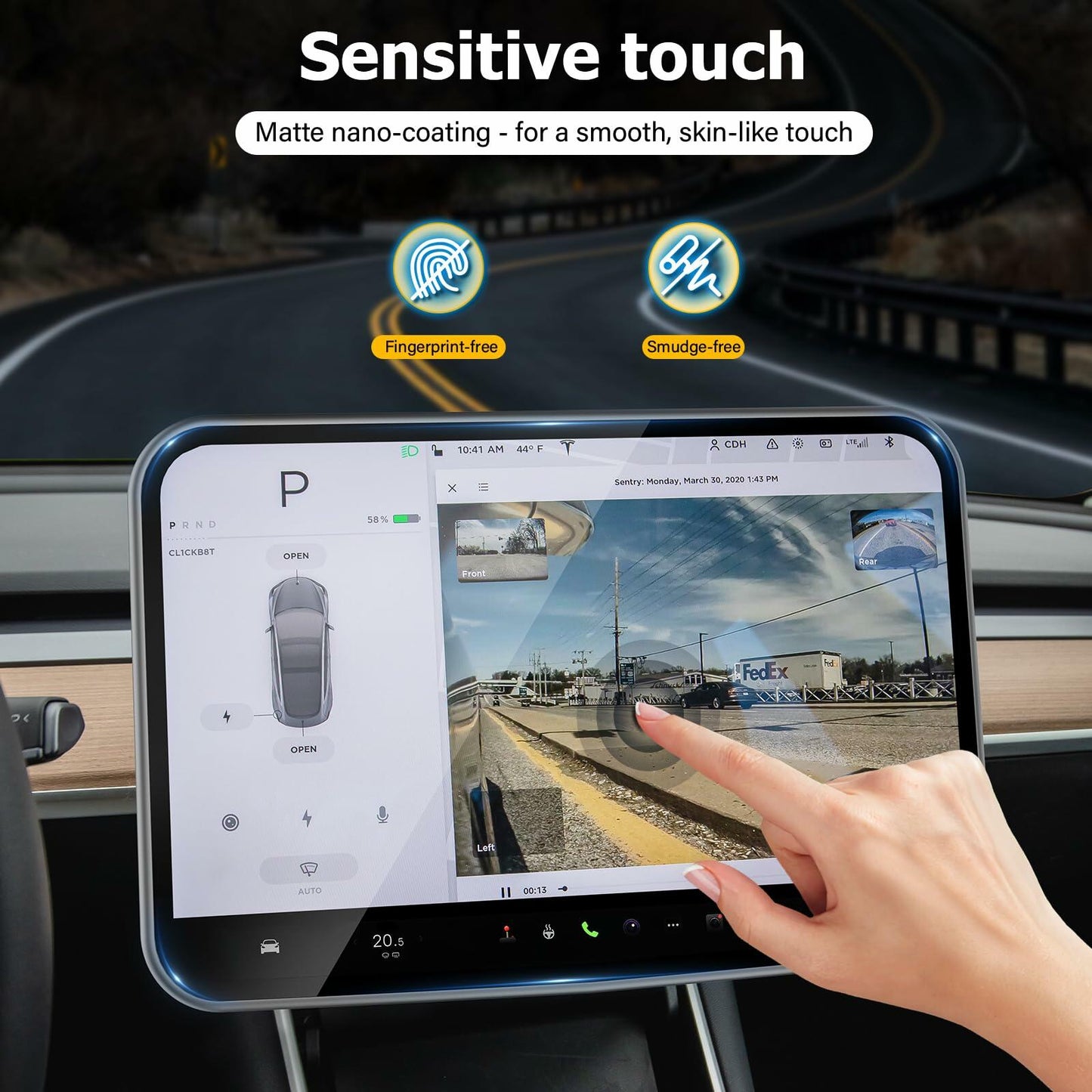beenxmyy Tesla Model Y/3 Tempered Glass Screen Protector 15" Dark Gray