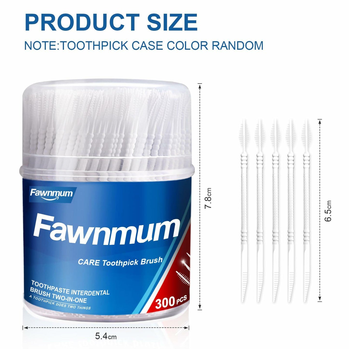 Fawnmum Toothpick Brush Two-in-One Soft Bristle Dental Floss Picks 3 Count