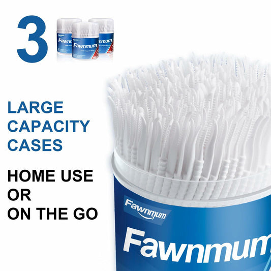 Fawnmum Toothpick Brush Two-in-One Soft Bristle Dental Floss Picks 3 Count