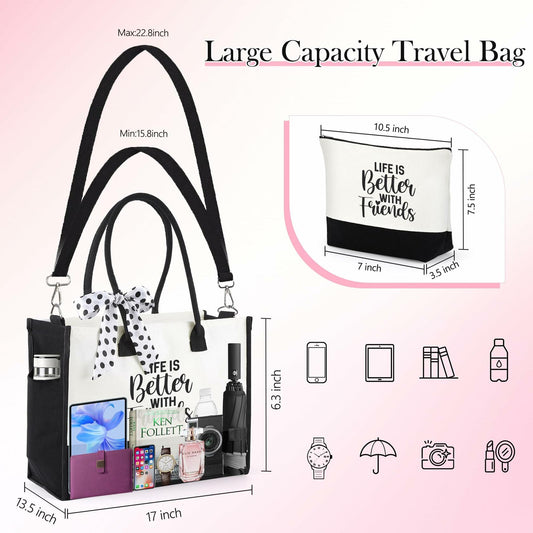 AYJICE Personalized Canvas Tote Bag for Girl Birthday Gift - Initial