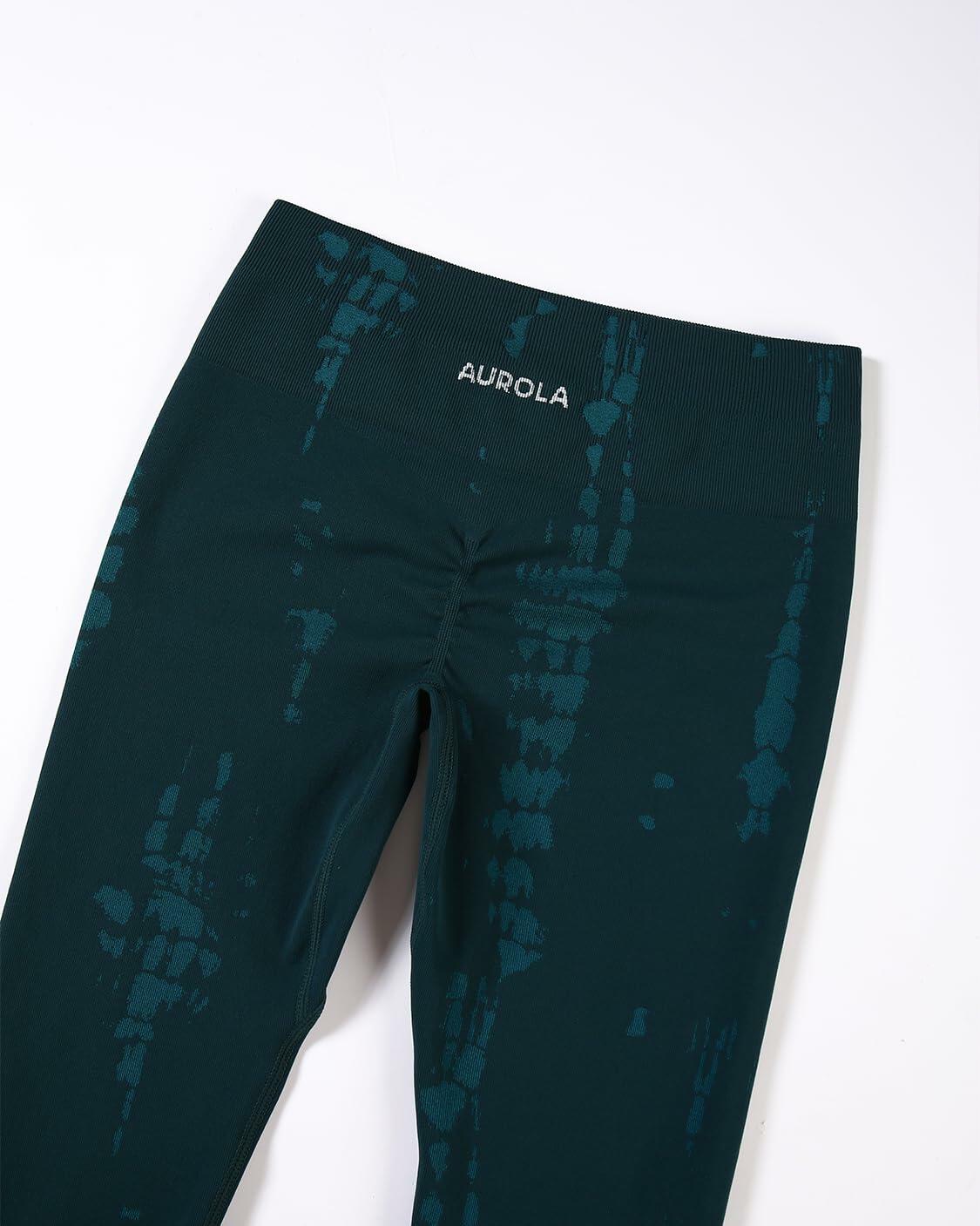 AUROLA Serpent Seamless Scrunch Leggings Ponderosa Green Size M