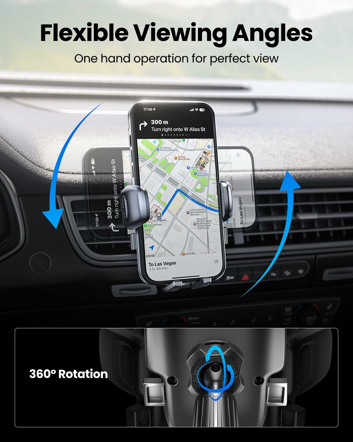 REEVAA Car Phone Holder Metal Hook Ultra Stable Air Vent Mount Black