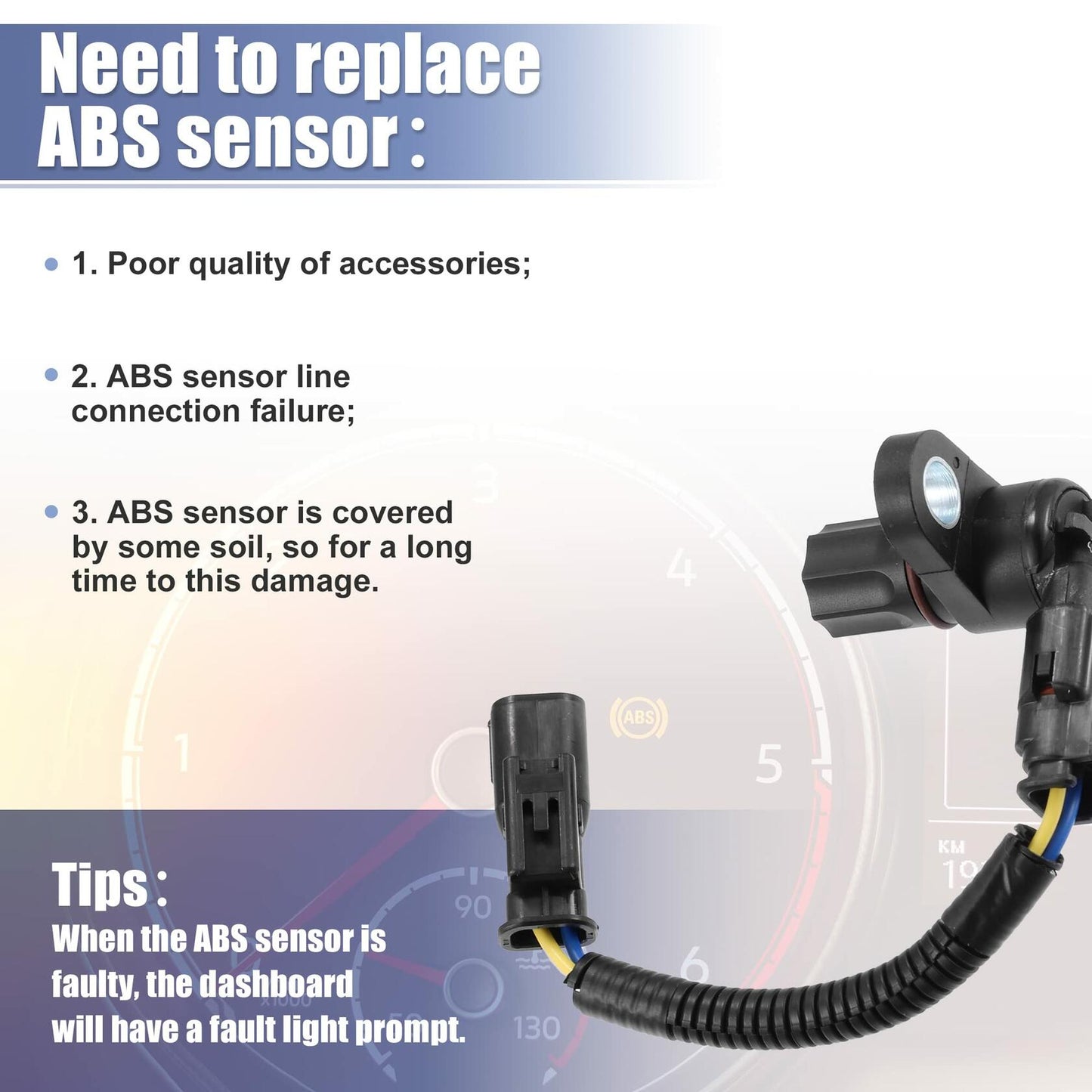 X AUTOHAUX ABS Wheel Speed Sensor Rear Left Right for Dodge Ram 1500 2500