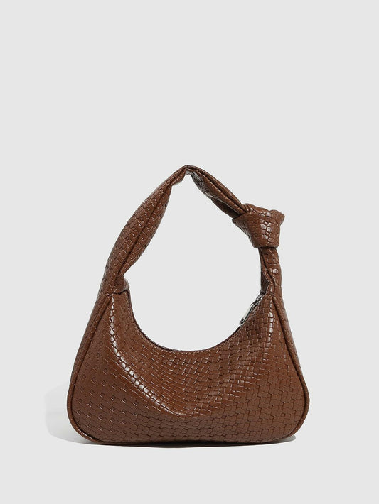 Verdusa Women's Metallic Knot Strap PU Leather Shoulder Bag Brown One Size