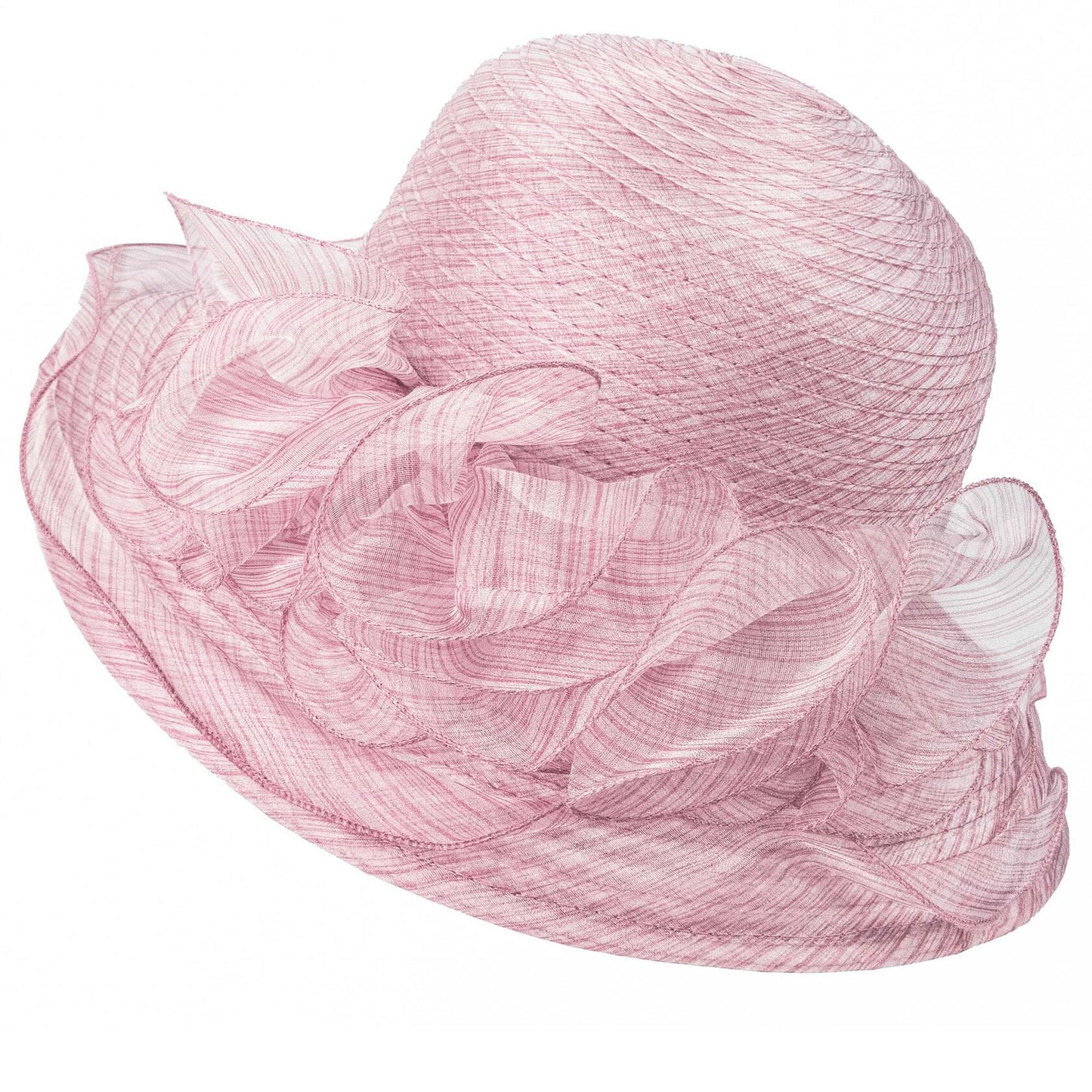 Kentucky Women Fascinator Organza Flower Derby Straw Hat Light Purple
