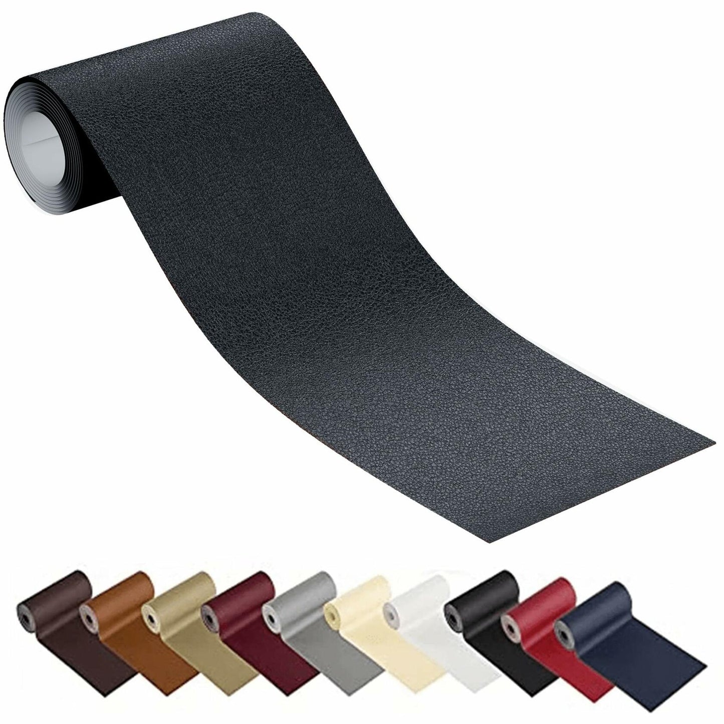 HUISUNO Leather Repair Patch Tape for Furniture Couch Car Seats Black 10x150