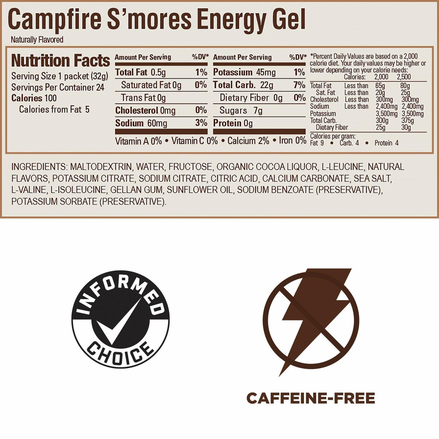 GU Energy Original Sports Nutrition Energy Gel Campfire S'Mores 24-Count