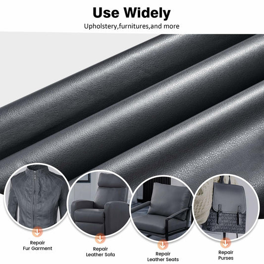 HUISUNO Leather Repair Patch Tape for Furniture Couch Car Seats Black 10x150