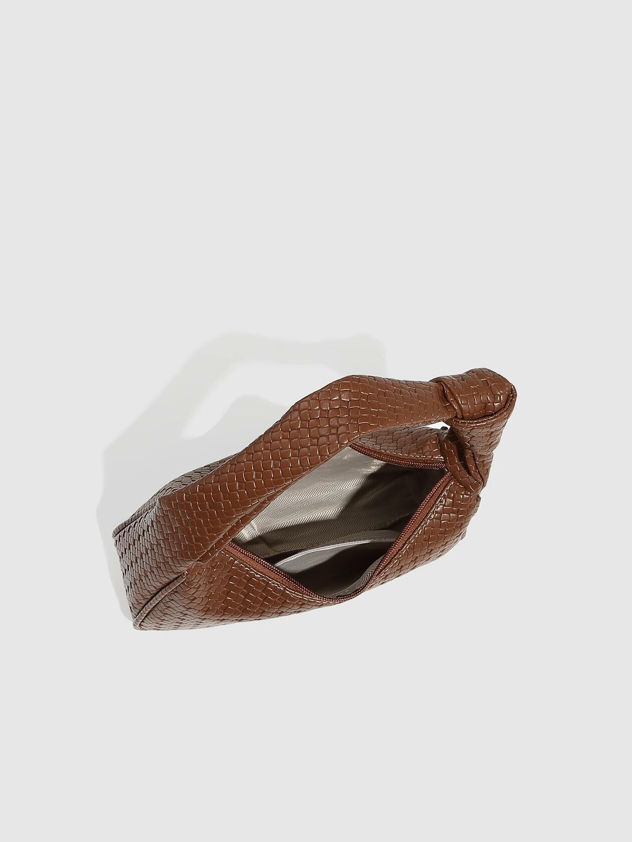 Verdusa Women's Metallic Knot Strap PU Leather Shoulder Bag Brown One Size