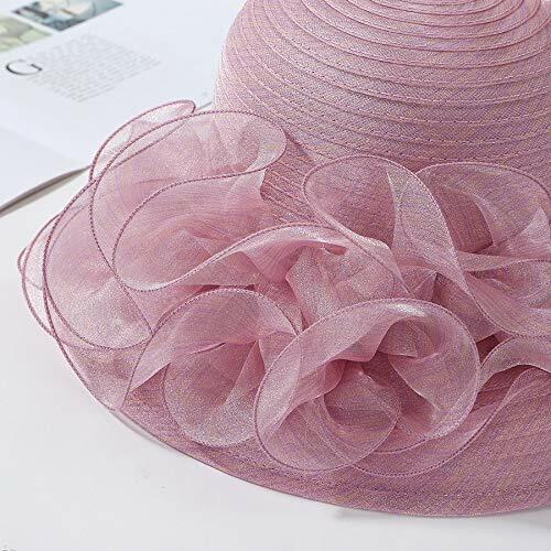 Kentucky Women Fascinator Organza Flower Derby Straw Hat Light Purple