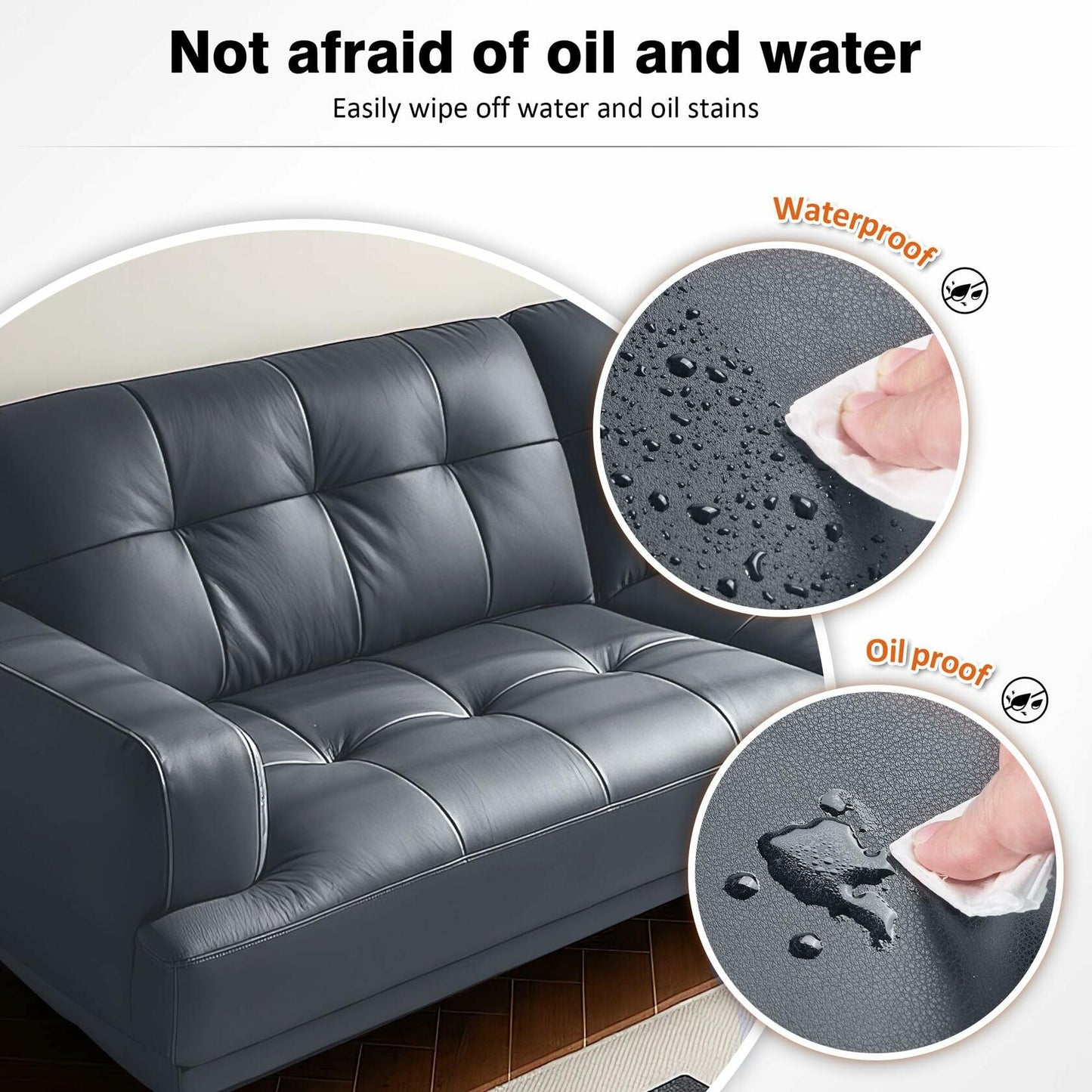 HUISUNO Leather Repair Patch Tape for Furniture Couch Car Seats Black 10x150