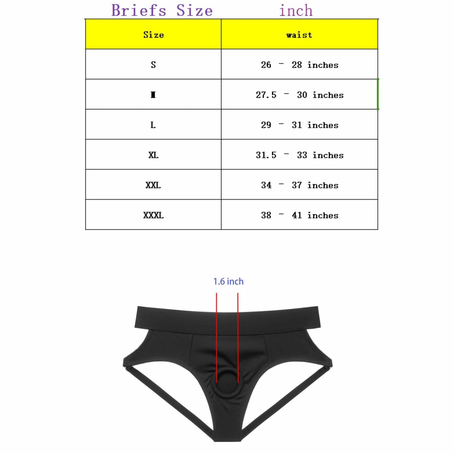 BQQSHH Strap On Harness Underwear Boxers Black Size Medium