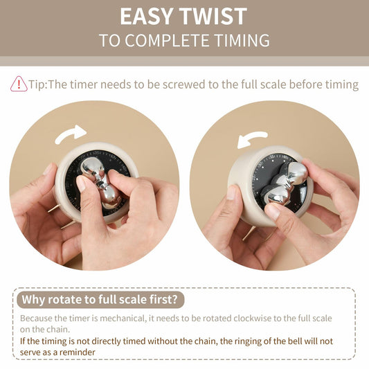 HOHOLEU 60-Minute Visual Mechanical Timer for Cooking Classroom Baking 1 pcs