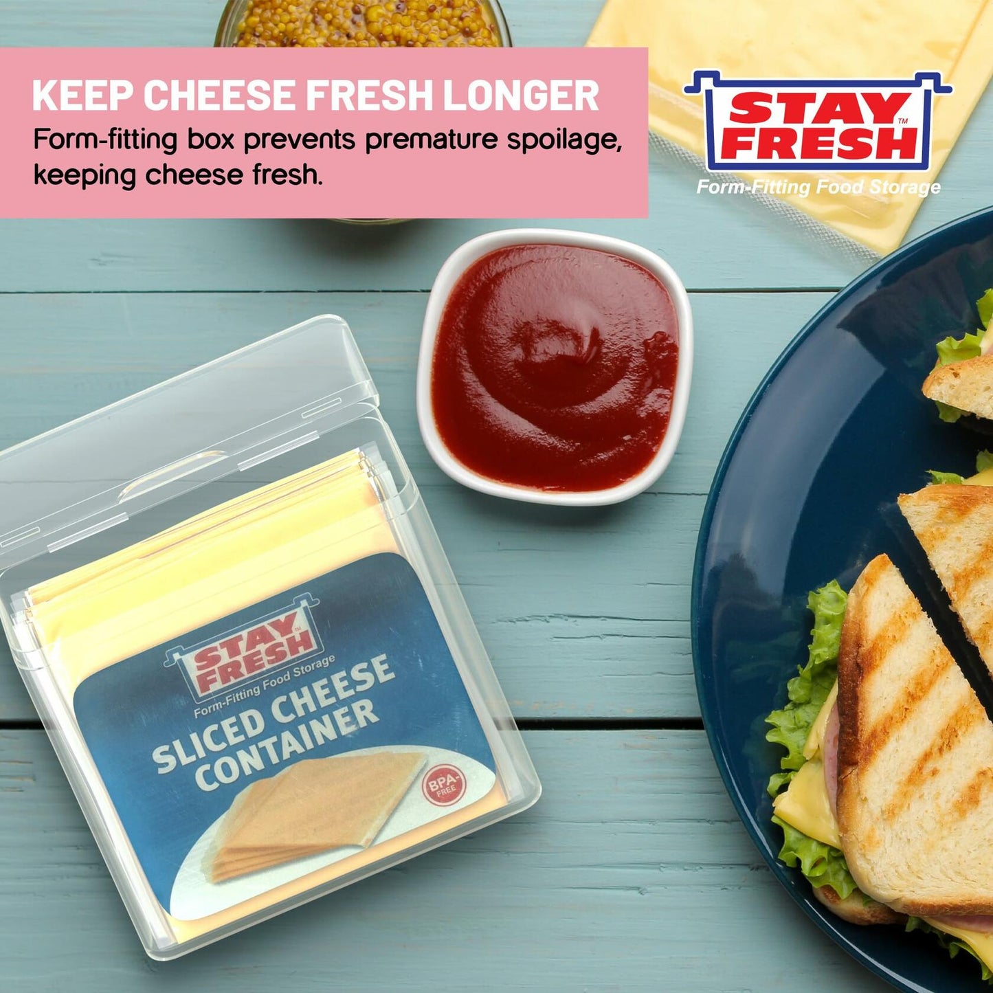 Stay Fresh Cream Cheese Container Clear Plastic BPA Free Dishwasher Safe