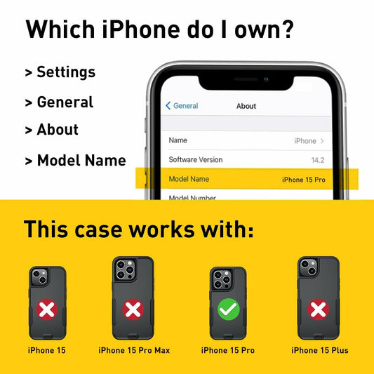 Xmon iPhone 15 Pro Magnetic Case with Tempered Glass Screen Protector Red 6.1"