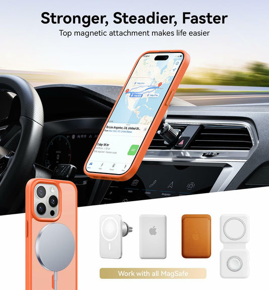 Opxyl Magnetic iPhone 14 Pro Case MagSafe Compatible Black 16FT Drop Protection